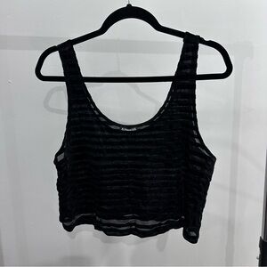 Express Black Sheer Striped Top